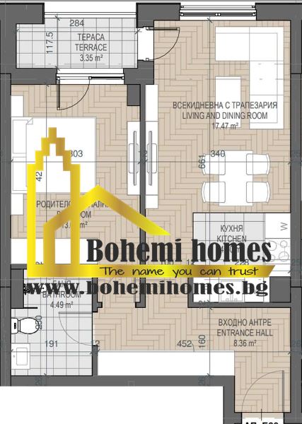 Страхотен двустаен апартамент с Акт 16 в нова луксозна сграда в Каменица | Пловдив - 0