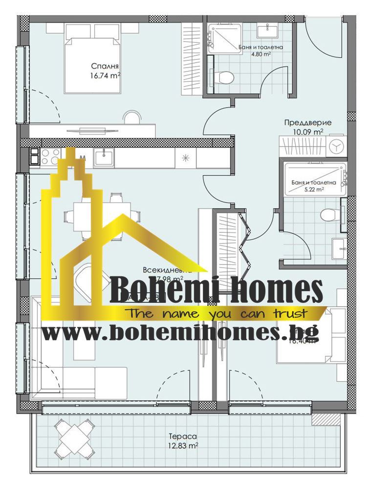 1000 €/кв.м. Продажба на Едностайни, Двустайни и Тристайни Апартаменти в Остромила | Пловдив - 0