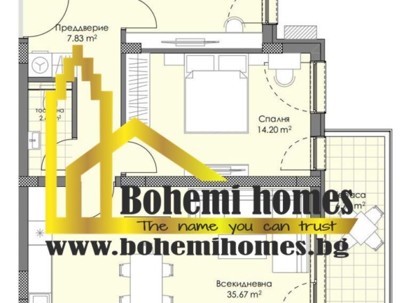 1000 €/кв.м. Продажба на Едностайни, Двустайни и Тристайни Апартаменти в Остромила | Пловдив - 0