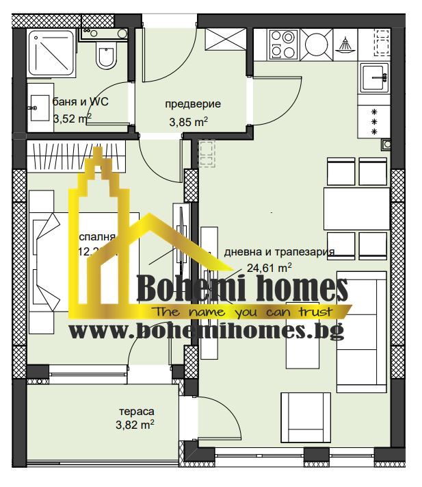 1200 € / кв. м. Продажба на Двустайни и Тристайни Апартаменти в Пловдив - 0