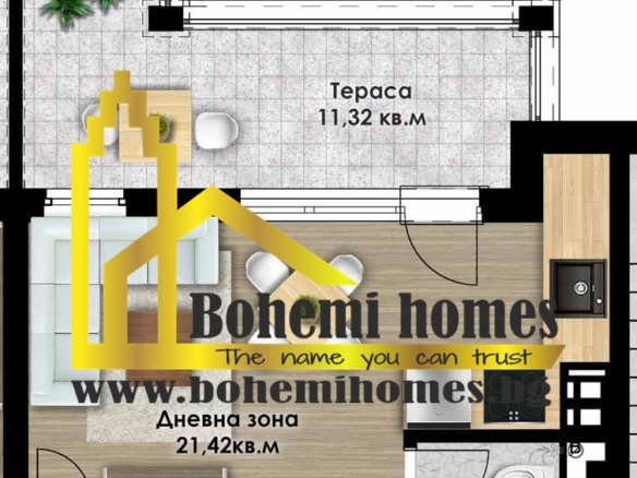 БЕЗ КОМИСИОН !!! Продава Просторен Едностаен Апартамент в Бутикова Сграда в Остромила | Пловдив - 0