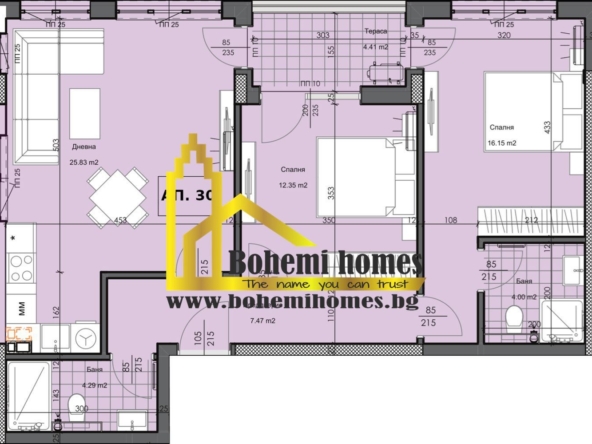 930 € / кв. м. Продажба на Двустайни и Тристайни Апартаменти в район Северен Пловдив - 0