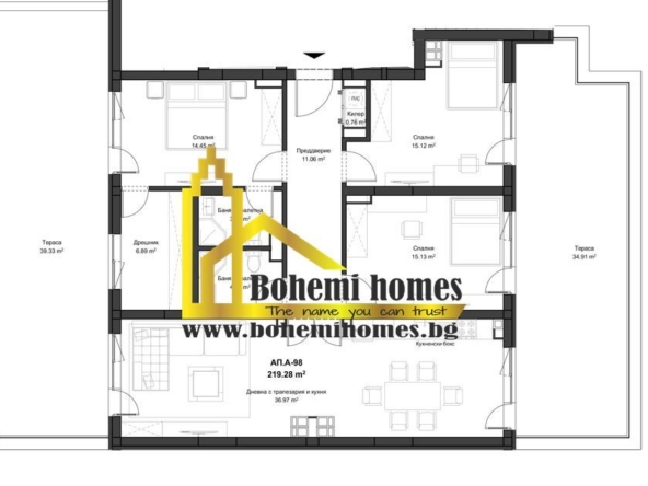 Цени от 1230 € / кв. м. Продажба на Едностайни,Двустайни ,Тристайни и Четиристайни Апартаменти в Кючук Париж | Пловдив - 0