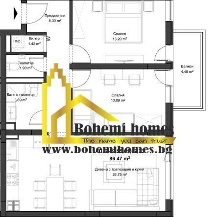 Цени от 1230 € / кв. м. Продажба на Едностайни,Двустайни ,Тристайни и Четиристайни Апартаменти в Кючук Париж | Пловдив - 0