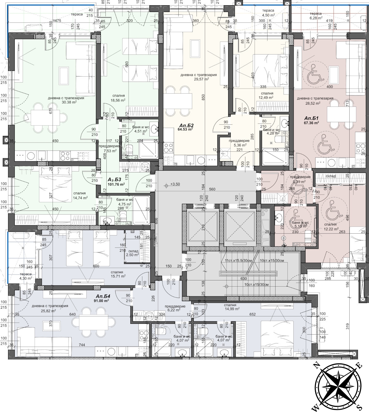 Разпределение секция Б