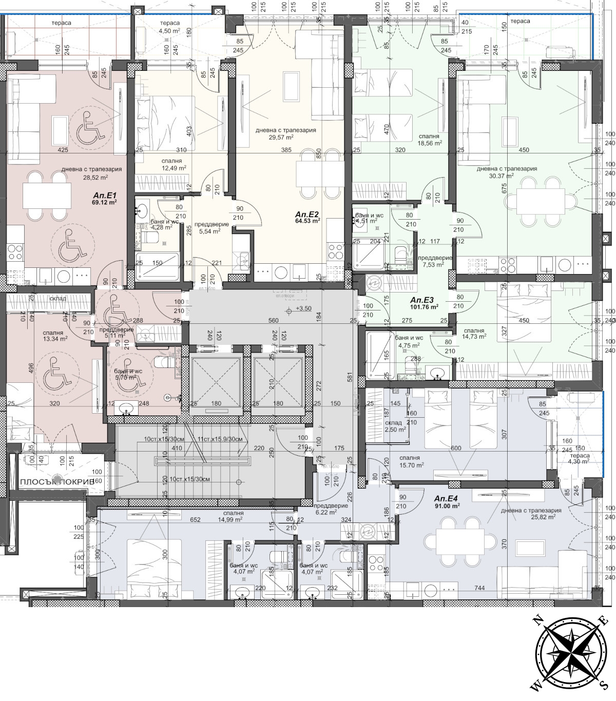 Разпределение секция Е