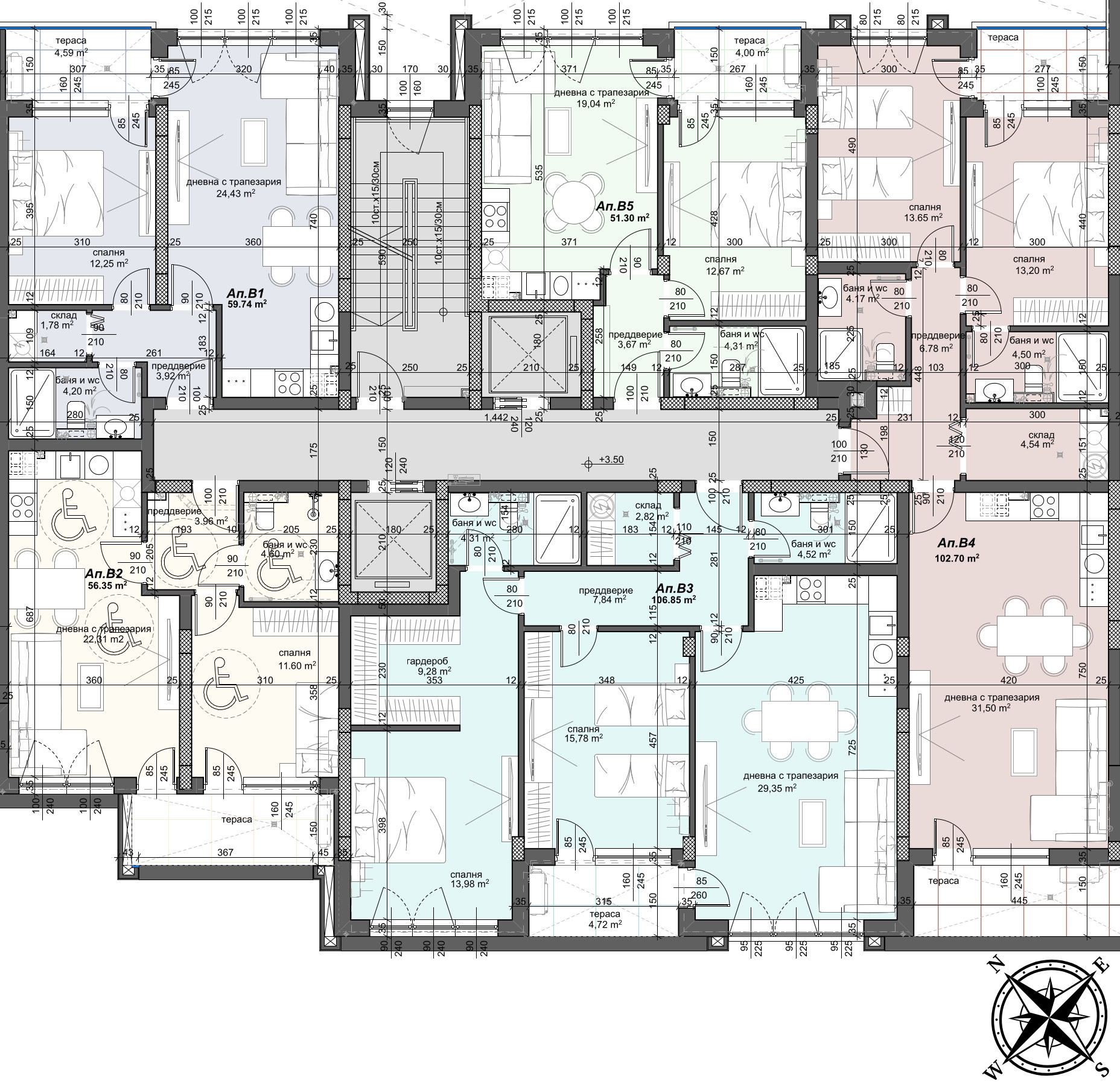 Разпределение секция В