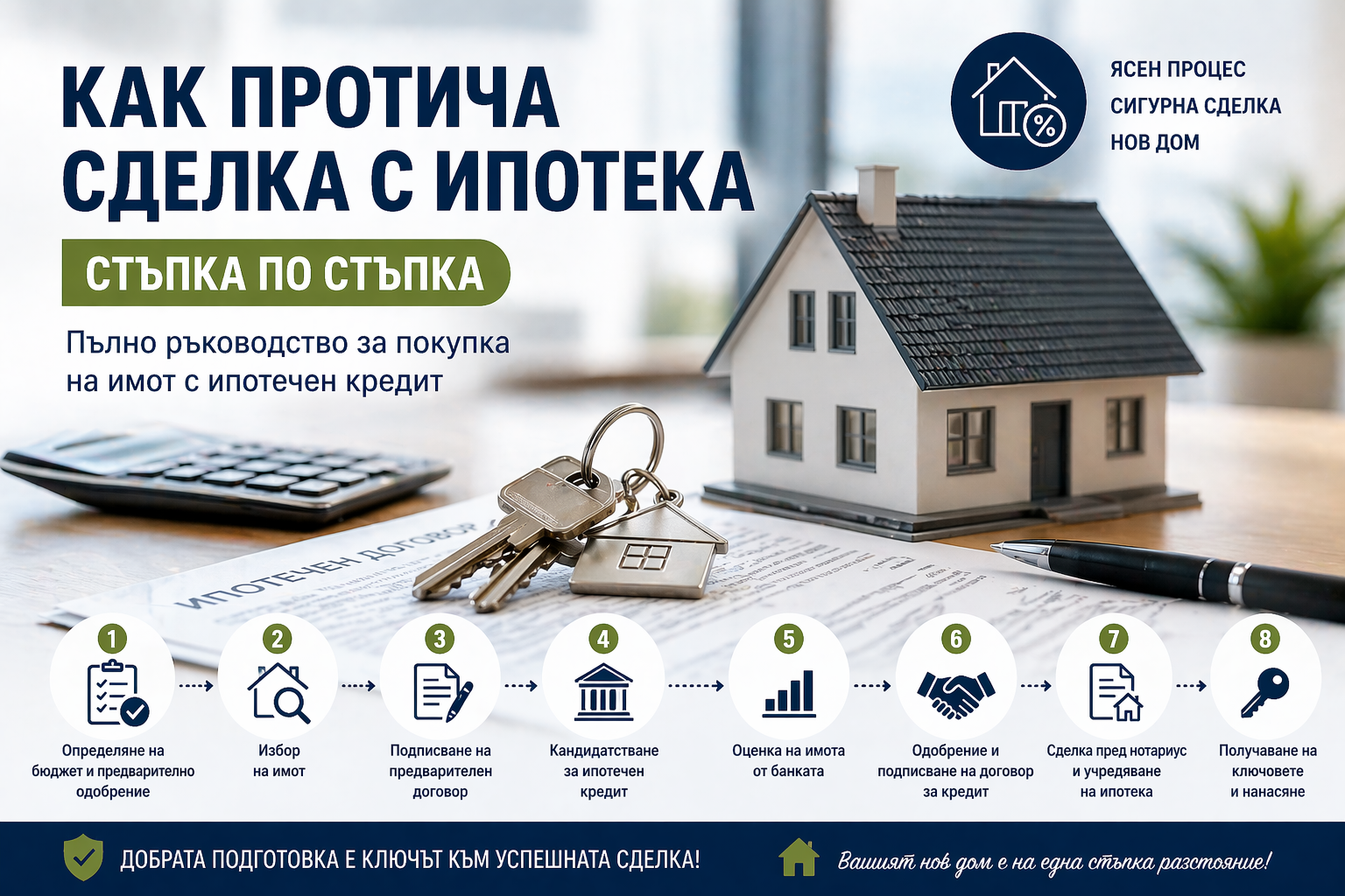 Покупка на имот с ипотечен кредит - стъпка по стъпка